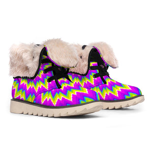 Abstract Spiral Moving Optical Illusion Winter Boots
