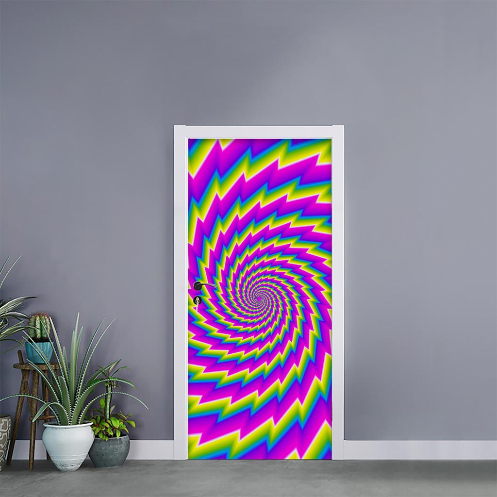 Abstract Twisted Moving Optical Illusion Door Sticker