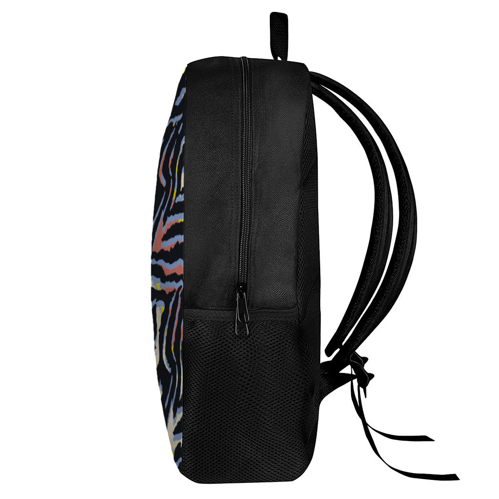 Abstract Zebra Pattern Print 17 Inch Backpack