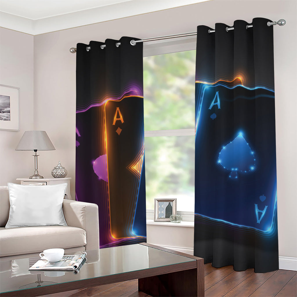 Ace Cards Print Grommet Curtains