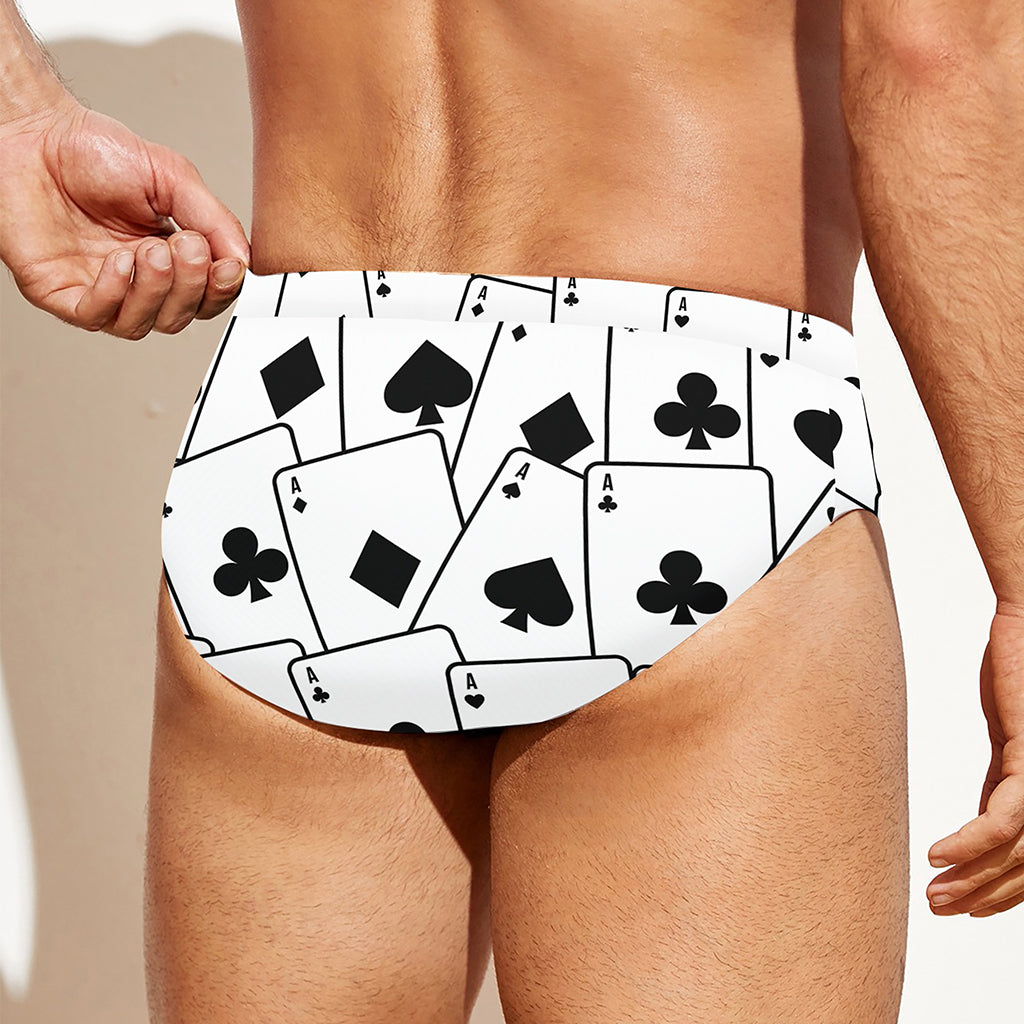 Ace Playing Cards Pattern Print Men's Swim Briefs