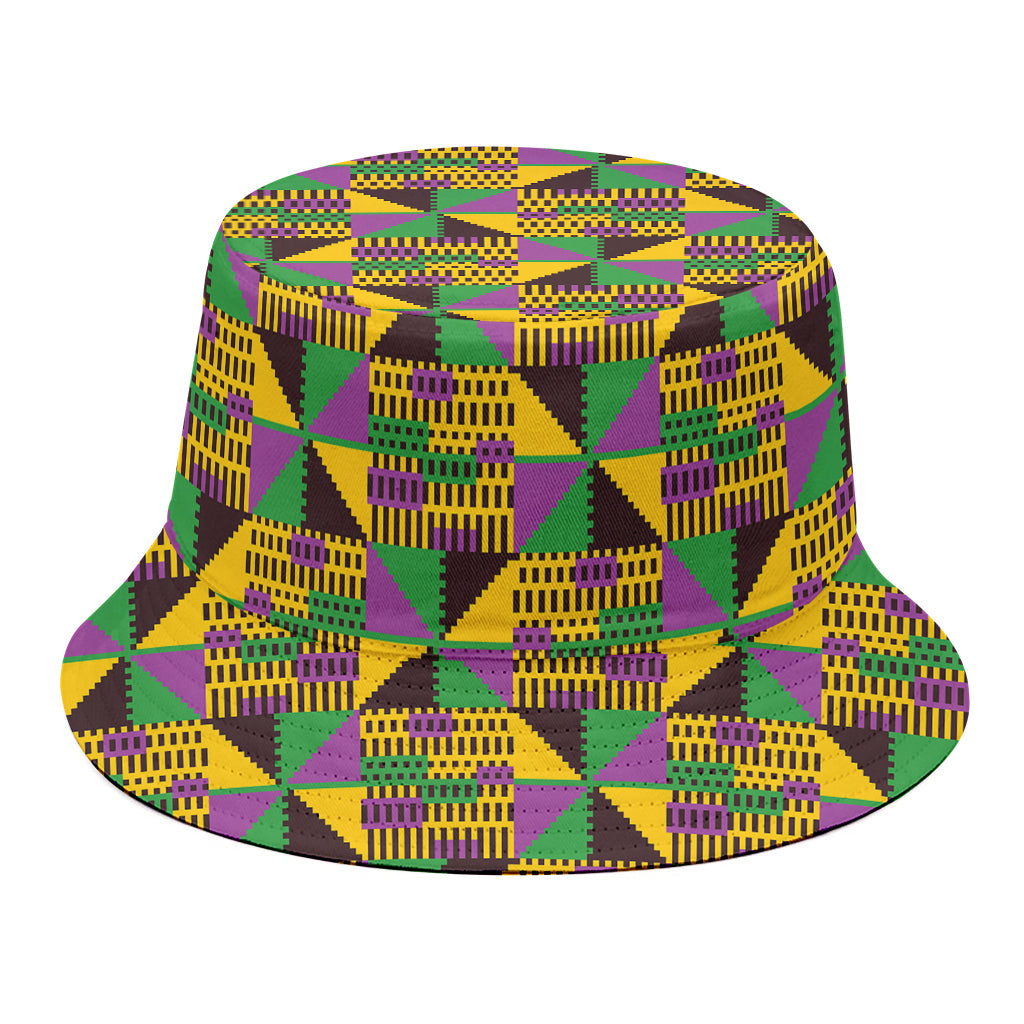 African Kente Pattern Print Bucket Hat