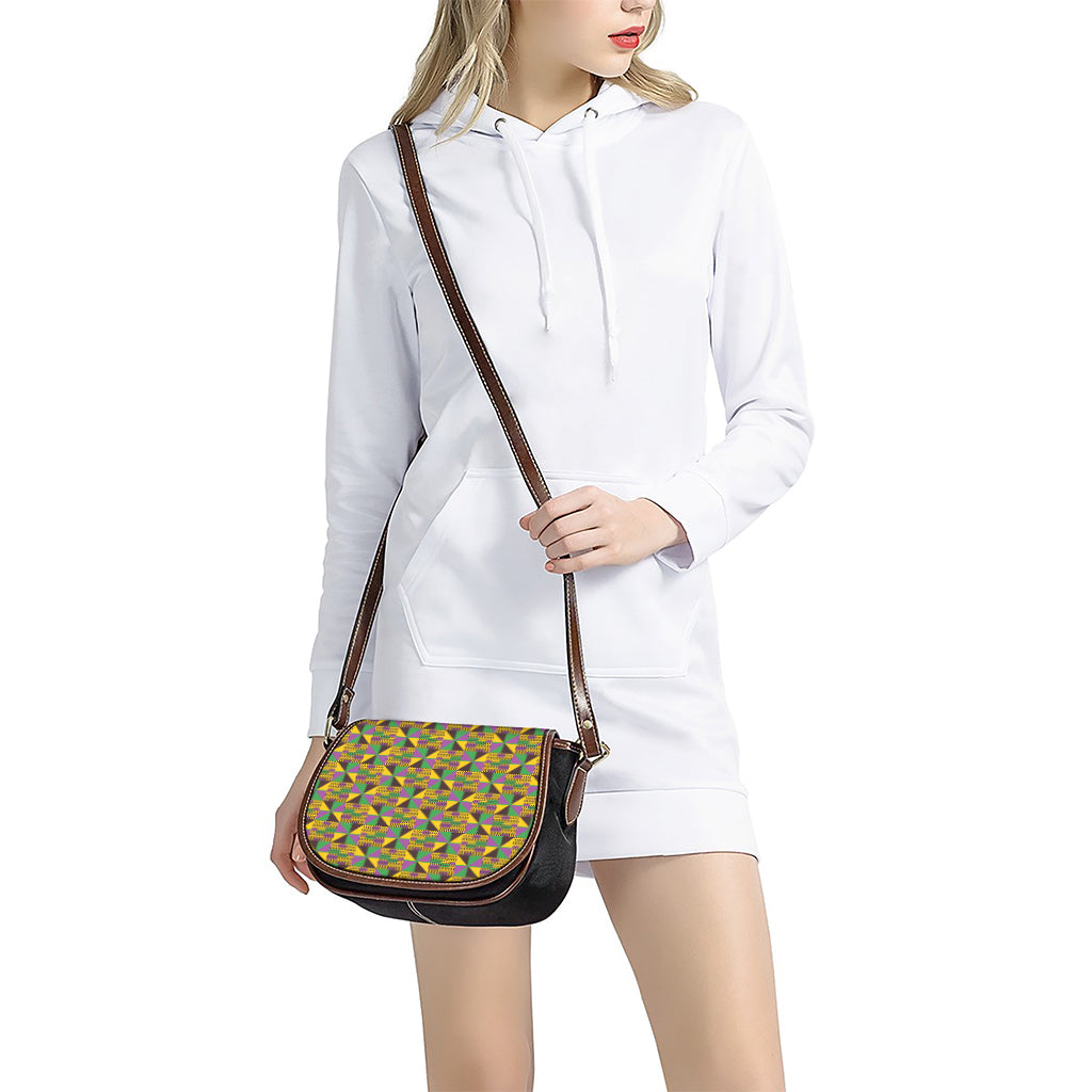 African Kente Pattern Print Saddle Bag