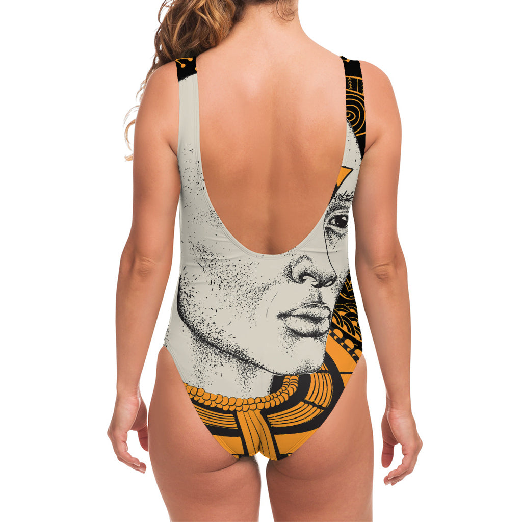 African Style Print One Piece Swimsuit