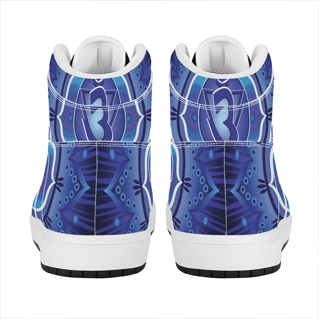Ajna Chakra Mandala Print High Top Leather Sneakers