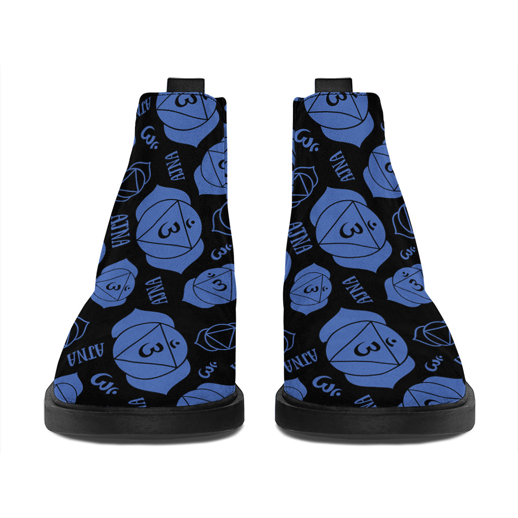 Ajna Chakra Pattern Print Flat Ankle Boots