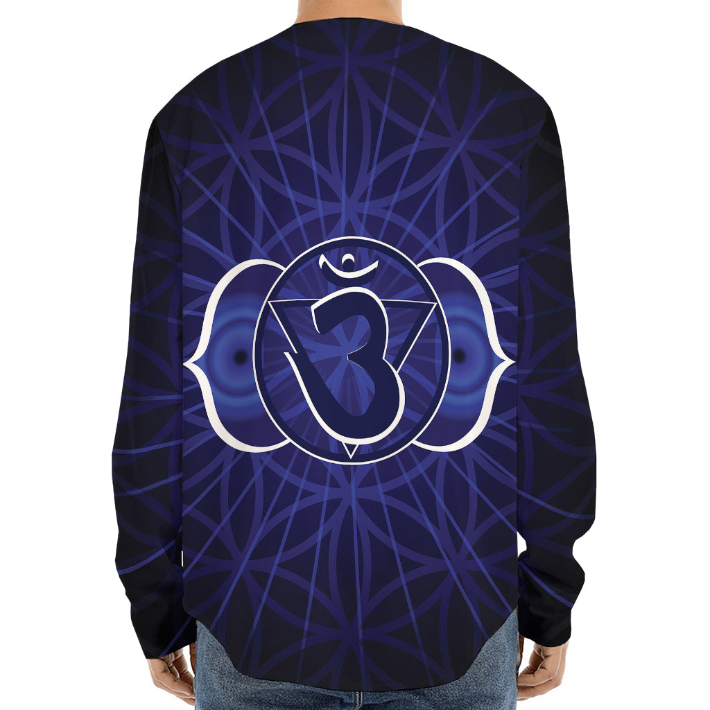 Ajna Chakra Spiritual Print Long Sleeve Baseball Jersey