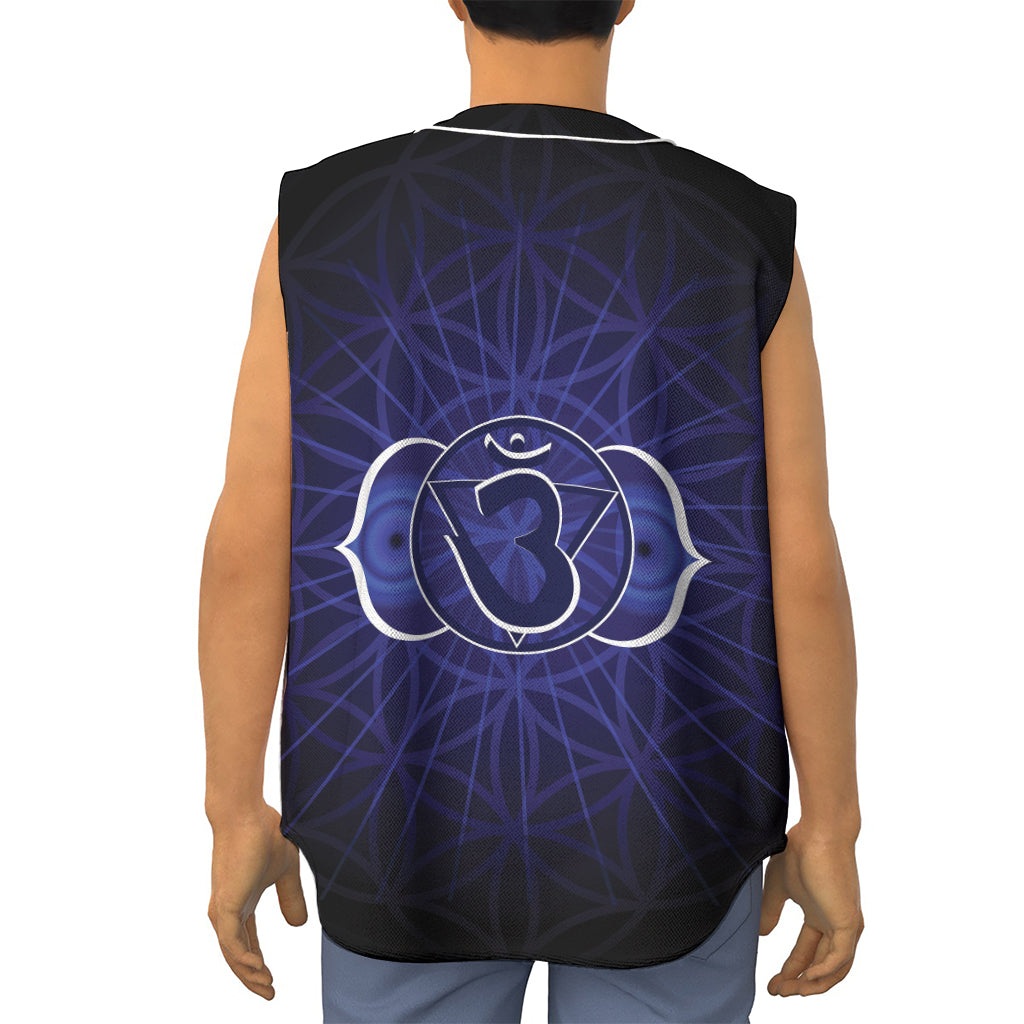 Ajna Chakra Spiritual Print Sleeveless Baseball Jersey