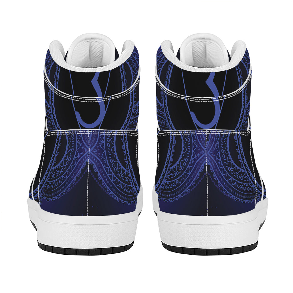 Ajna Chakra Symbol Print High Top Leather Sneakers
