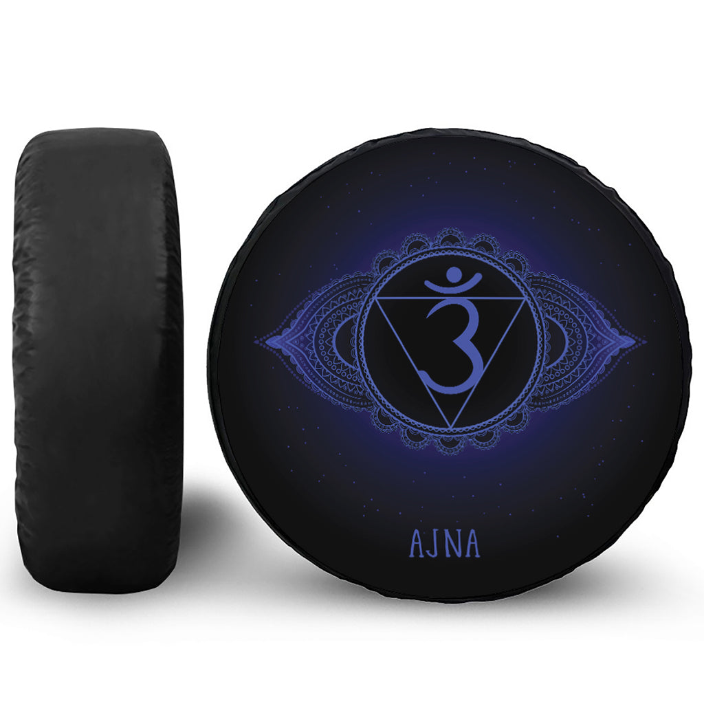 Ajna Chakra Symbol Print Leather Spare Tire Cover