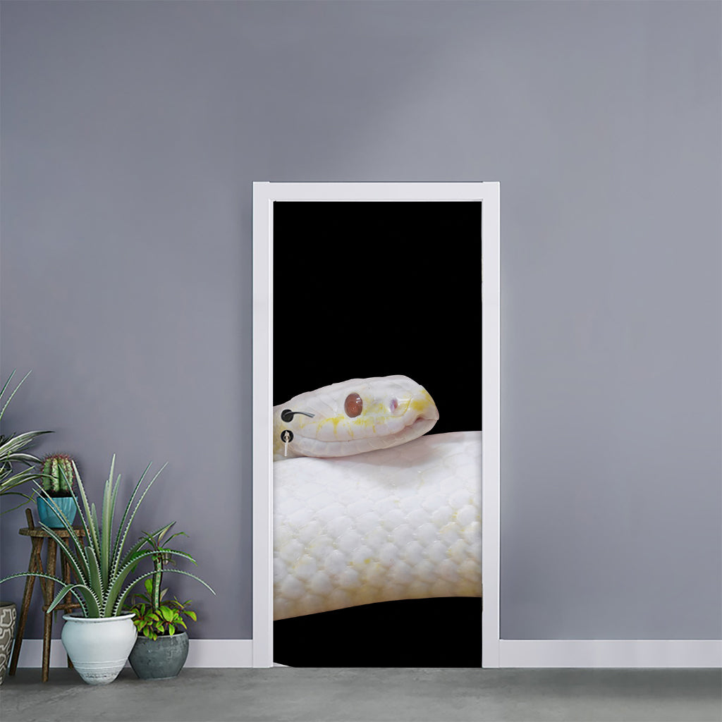 Albino Snake Print Door Sticker