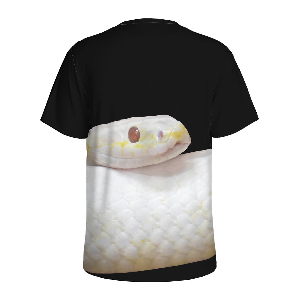 Albino Snake Print Men's Sports T-Shirt