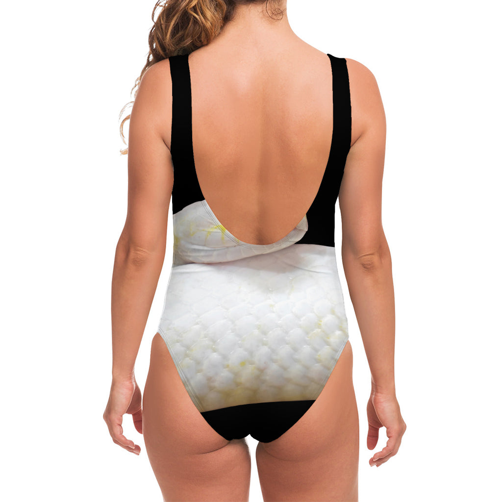 Albino Snake Print One Piece Swimsuit