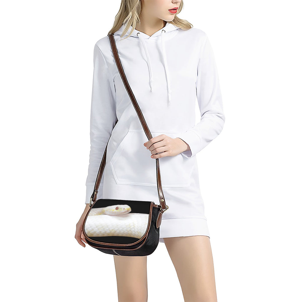 Albino Snake Print Saddle Bag