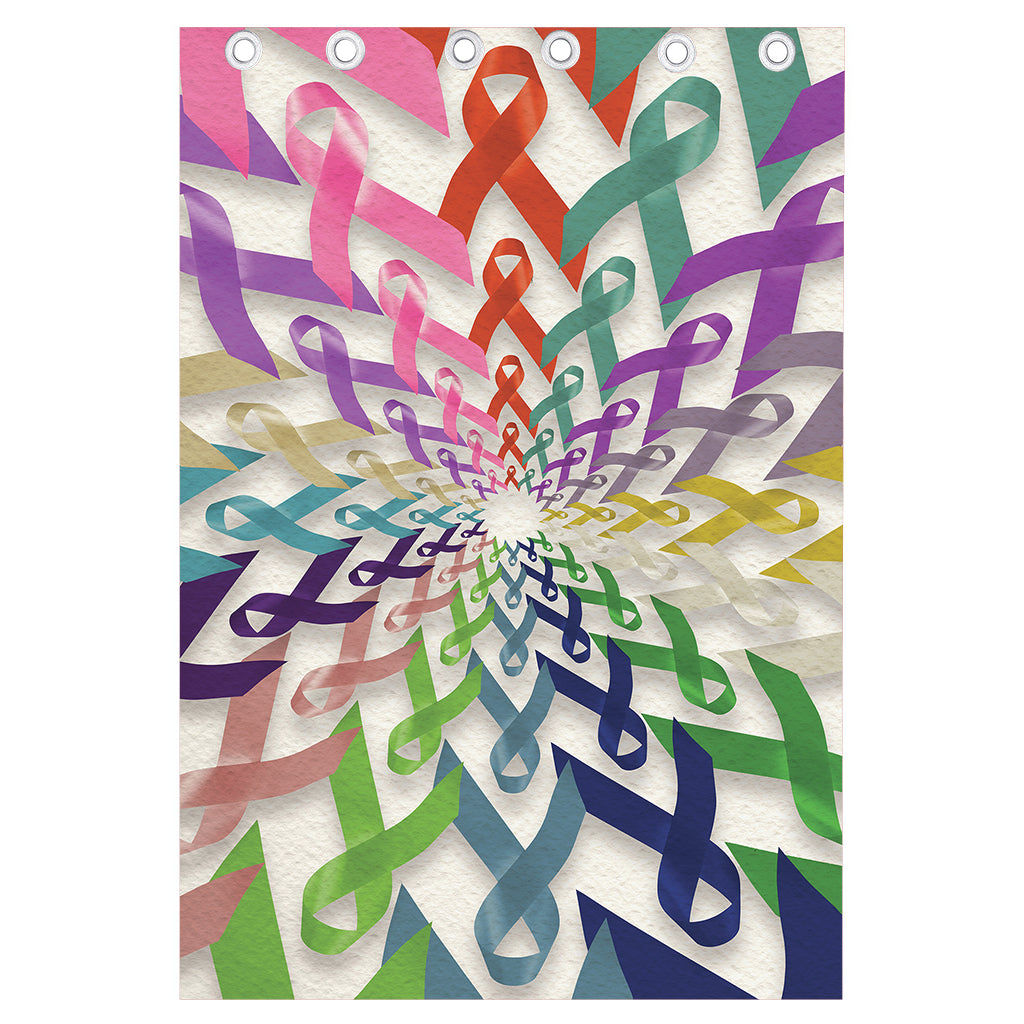 All Cancer Awareness Mandala Print Curtain