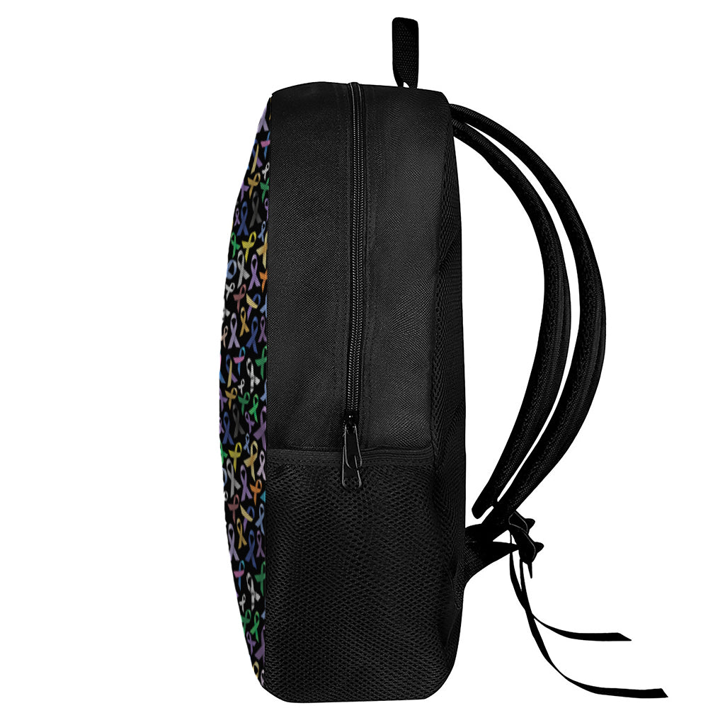 All Cancer Awareness Pattern Print 17 Inch Backpack