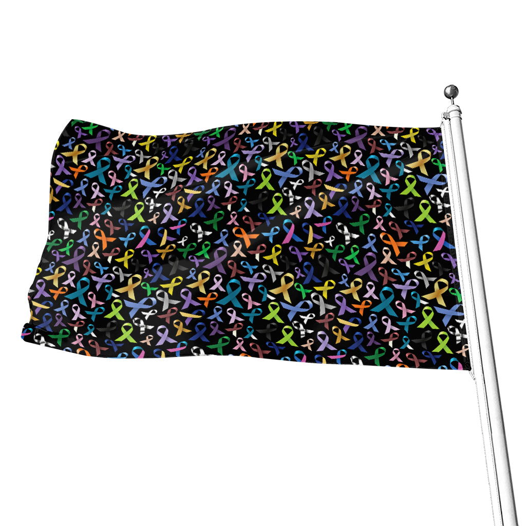 All Cancer Awareness Pattern Print Flag