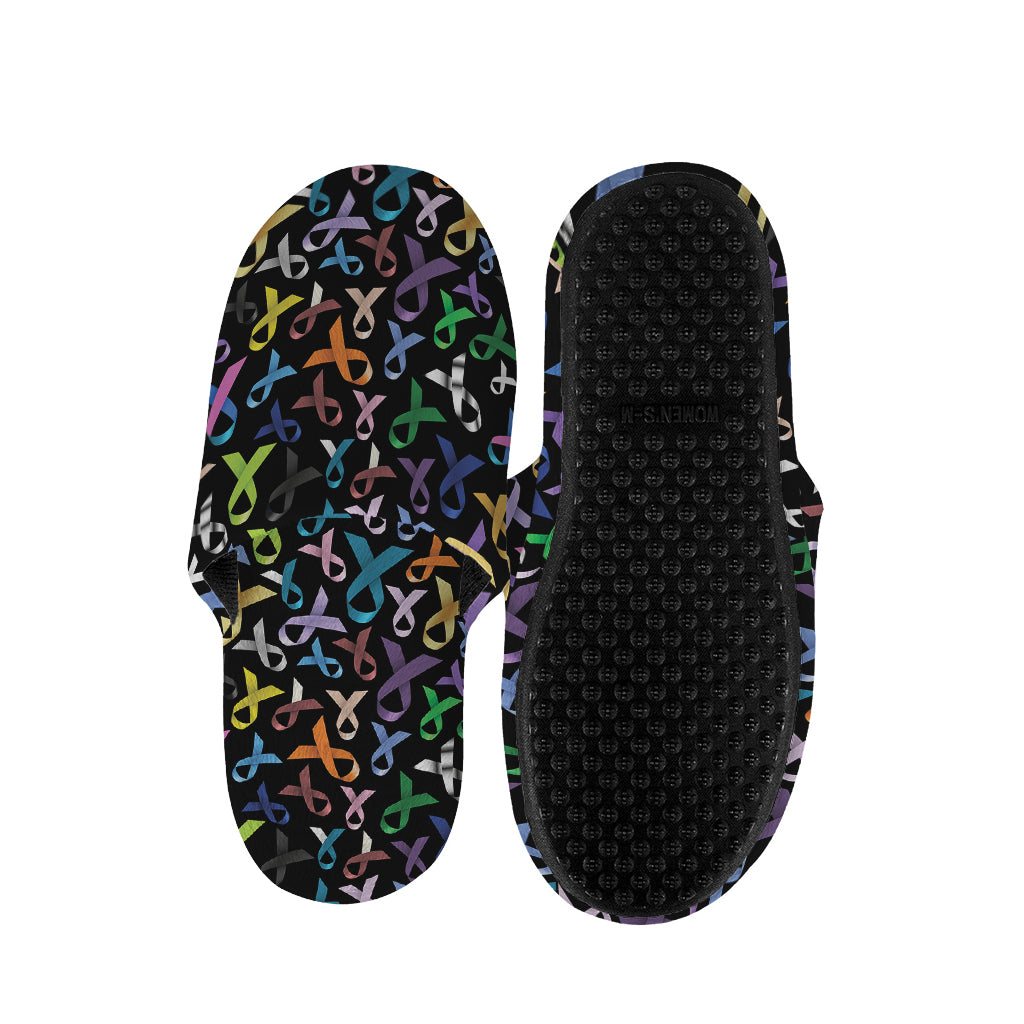 All Cancer Awareness Pattern Print Slippers