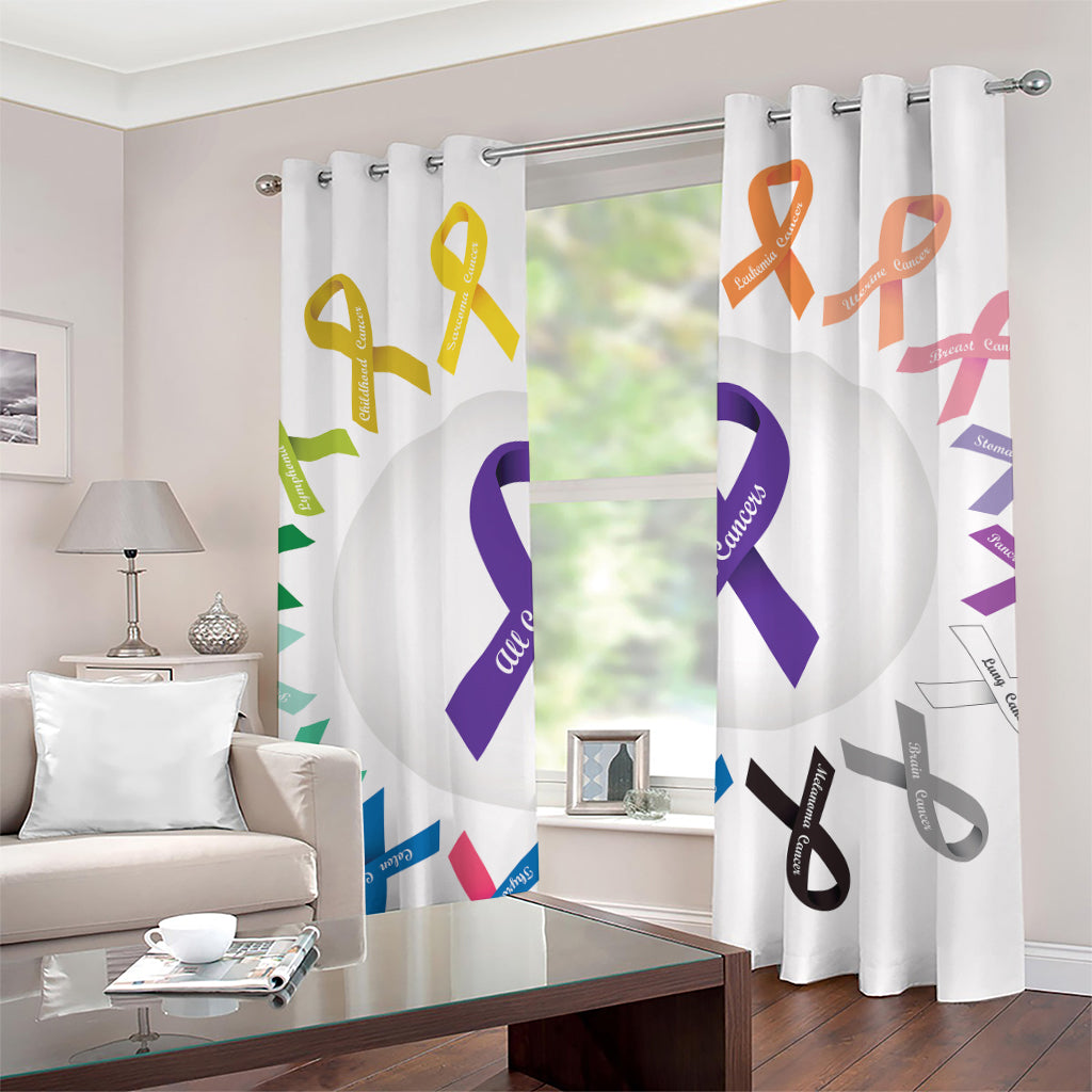 All Cancer Awareness Ribbons Print Grommet Curtains
