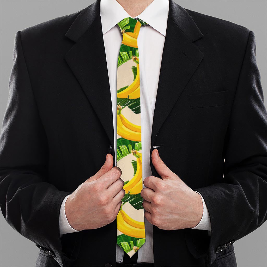 Aloha Banana Pattern Print Necktie