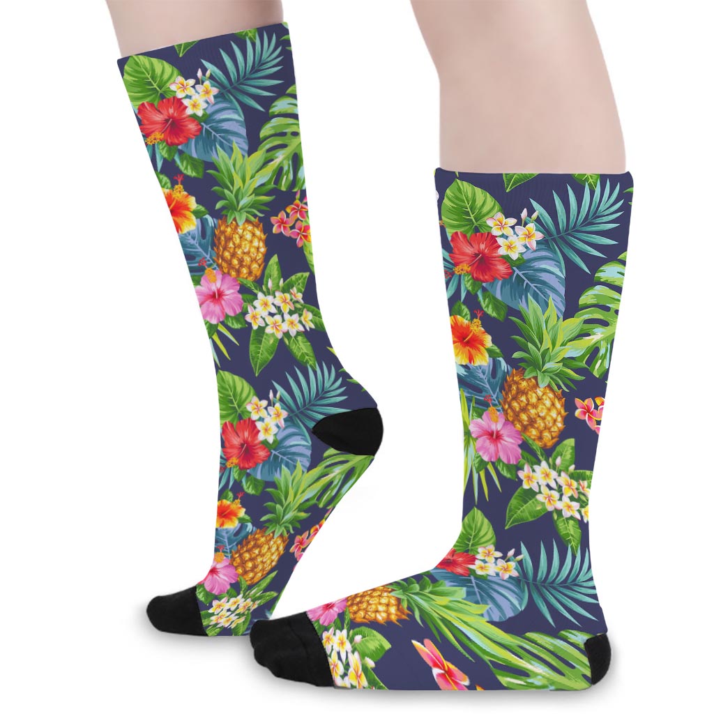 Aloha Hawaii Tropical Pattern Print Long Socks