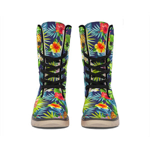 Aloha Hawaii Tropical Pattern Print Winter Boots