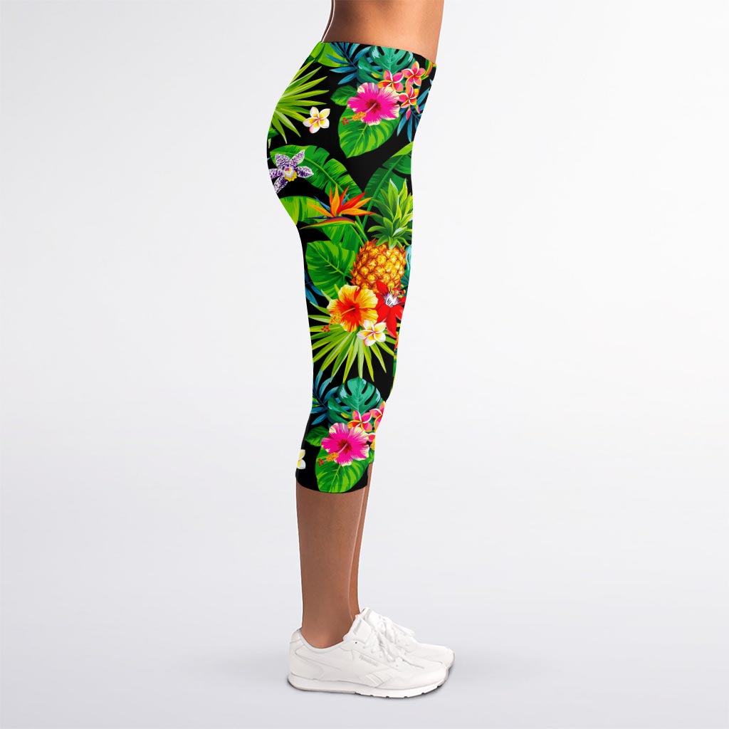Aloha Hawaiian Tropical Pattern Print Women's Capri Leggings