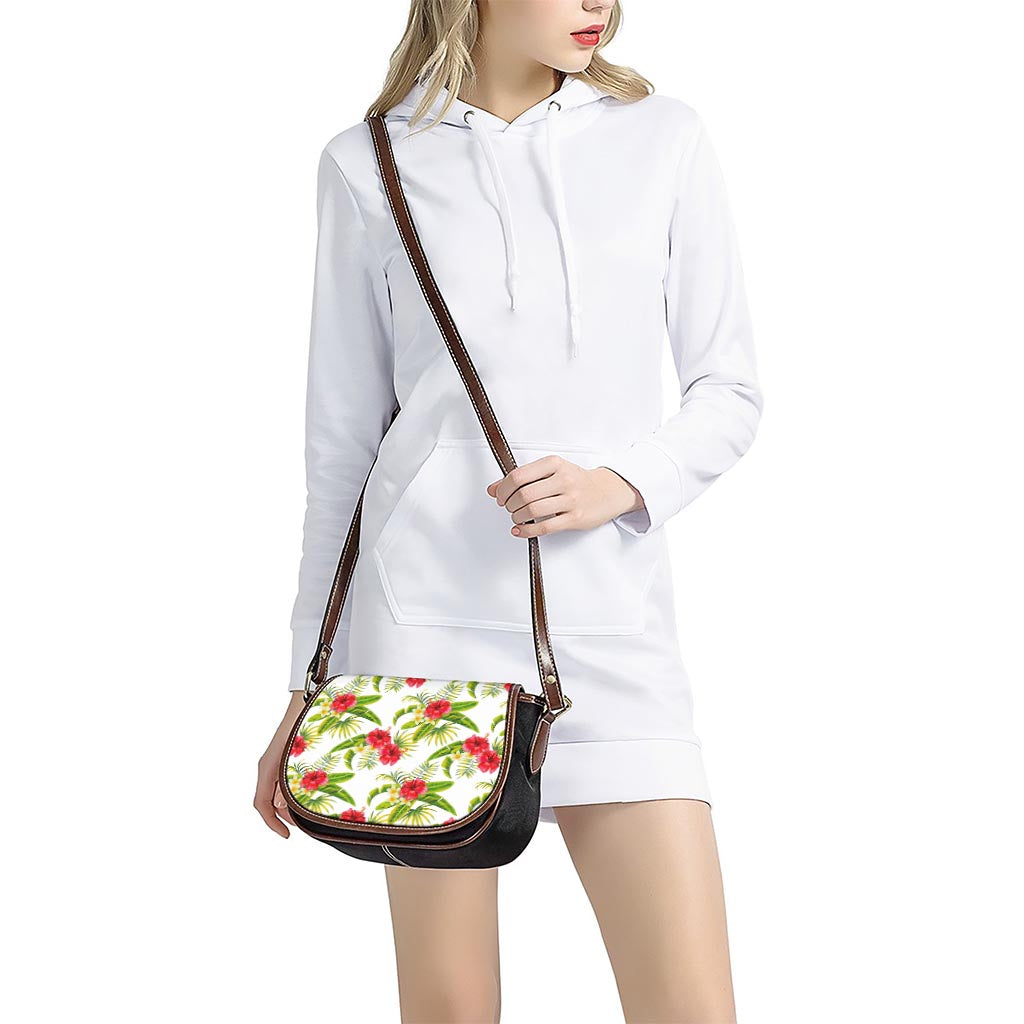 Aloha Hibiscus Tropical Pattern Print Saddle Bag