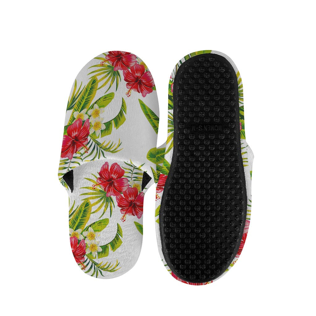 Aloha Hibiscus Tropical Pattern Print Slippers