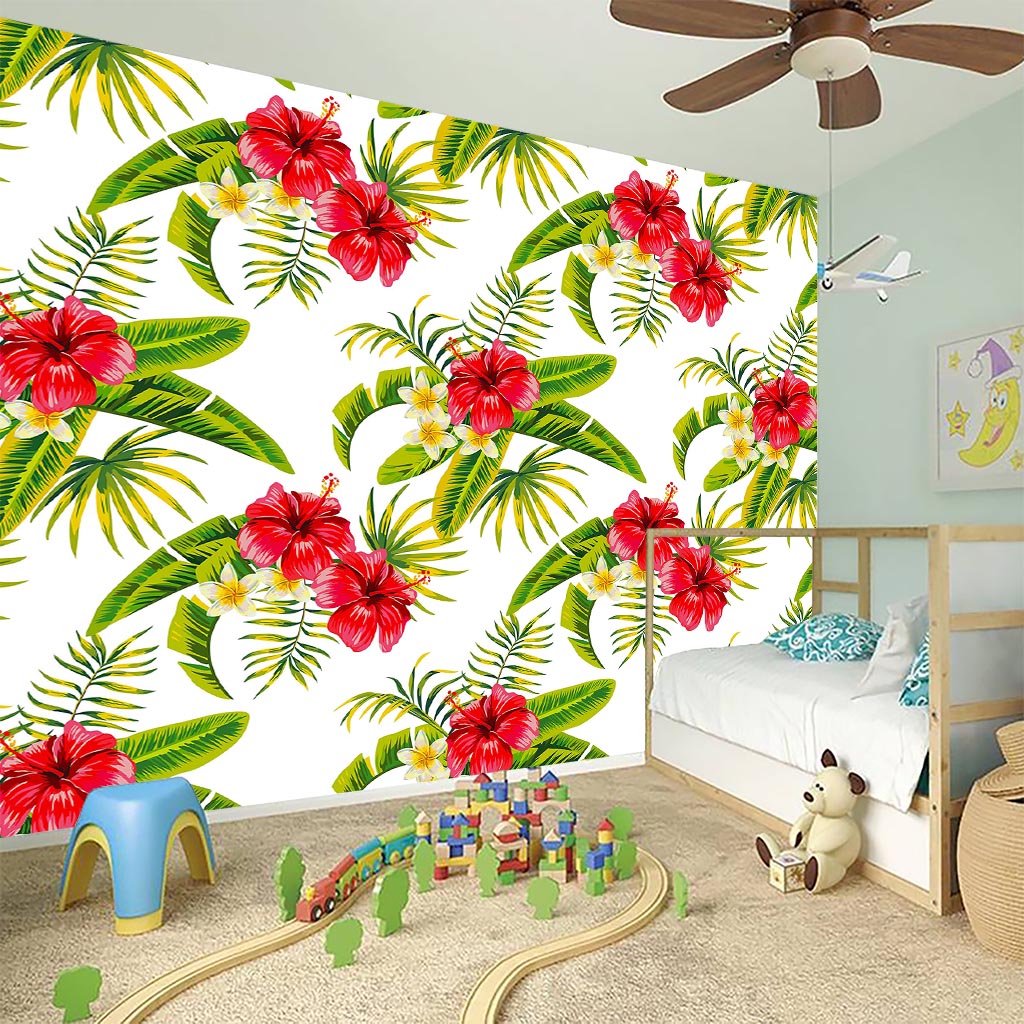 Aloha Hibiscus Tropical Pattern Print Wall Sticker