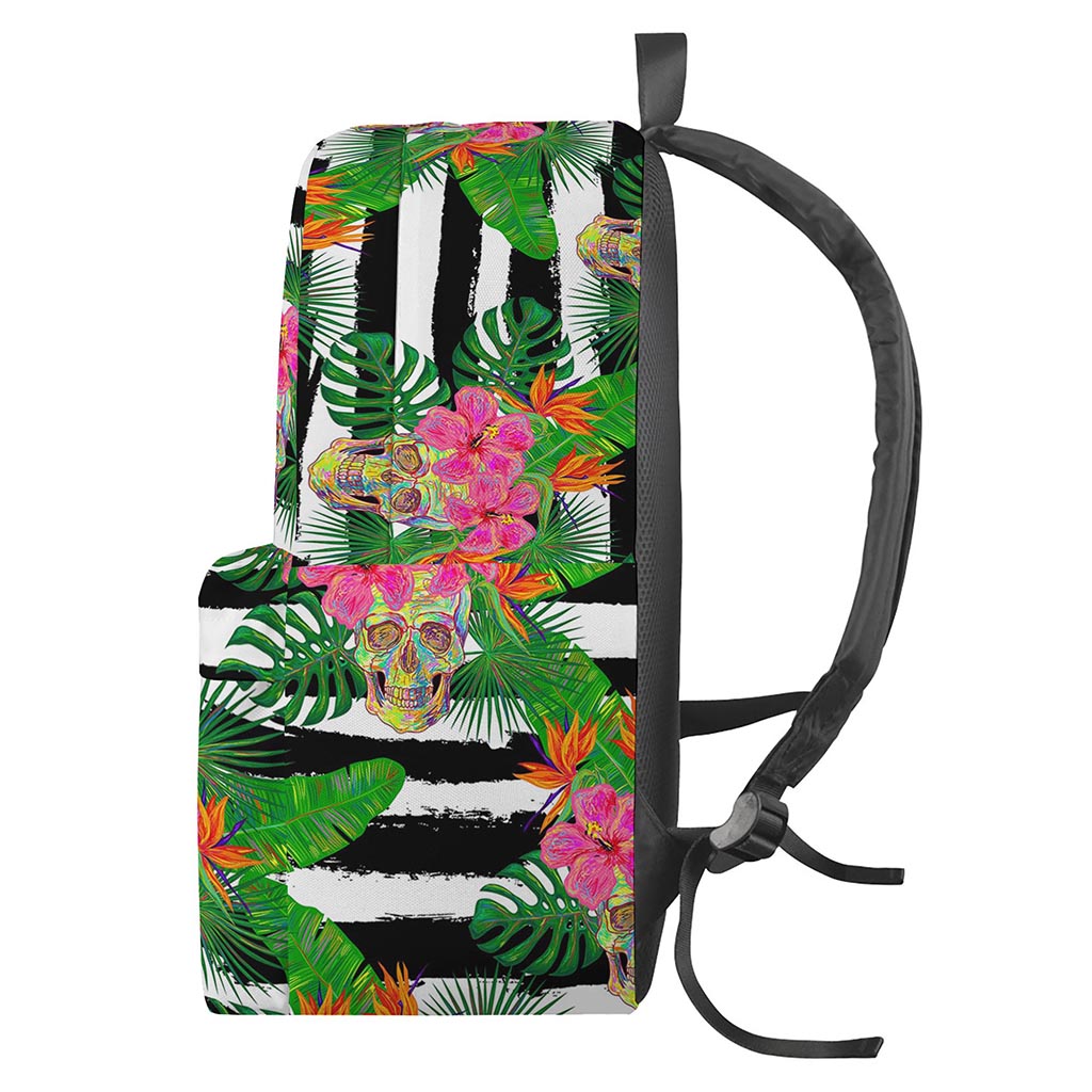 Aloha Skull Striped Pattern Print Backpack