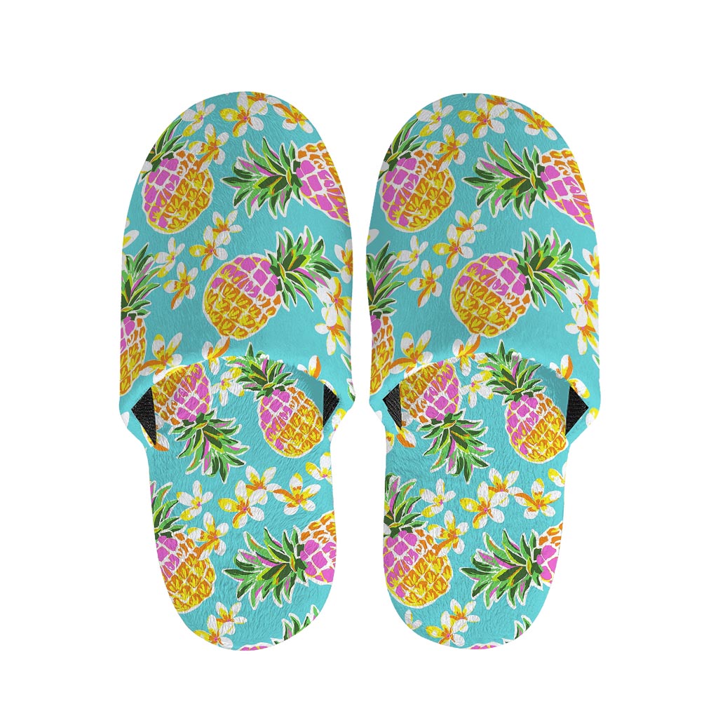 Aloha Summer Pineapple Pattern Print Slippers