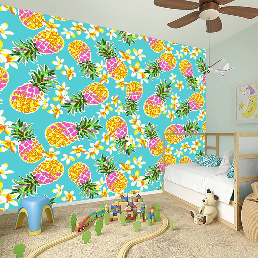 Aloha Summer Pineapple Pattern Print Wall Sticker