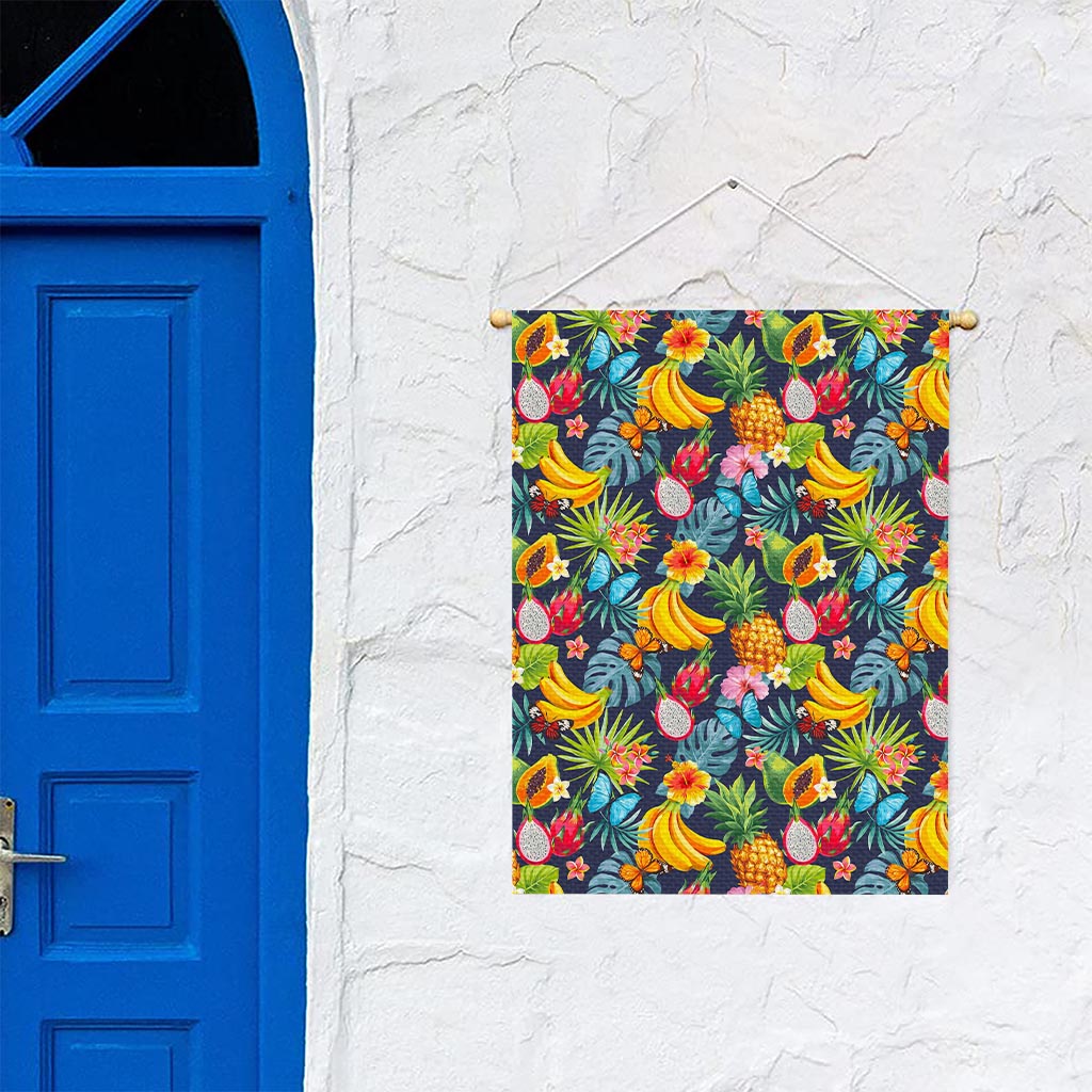 Aloha Tropical Fruits Pattern Print Garden Flag