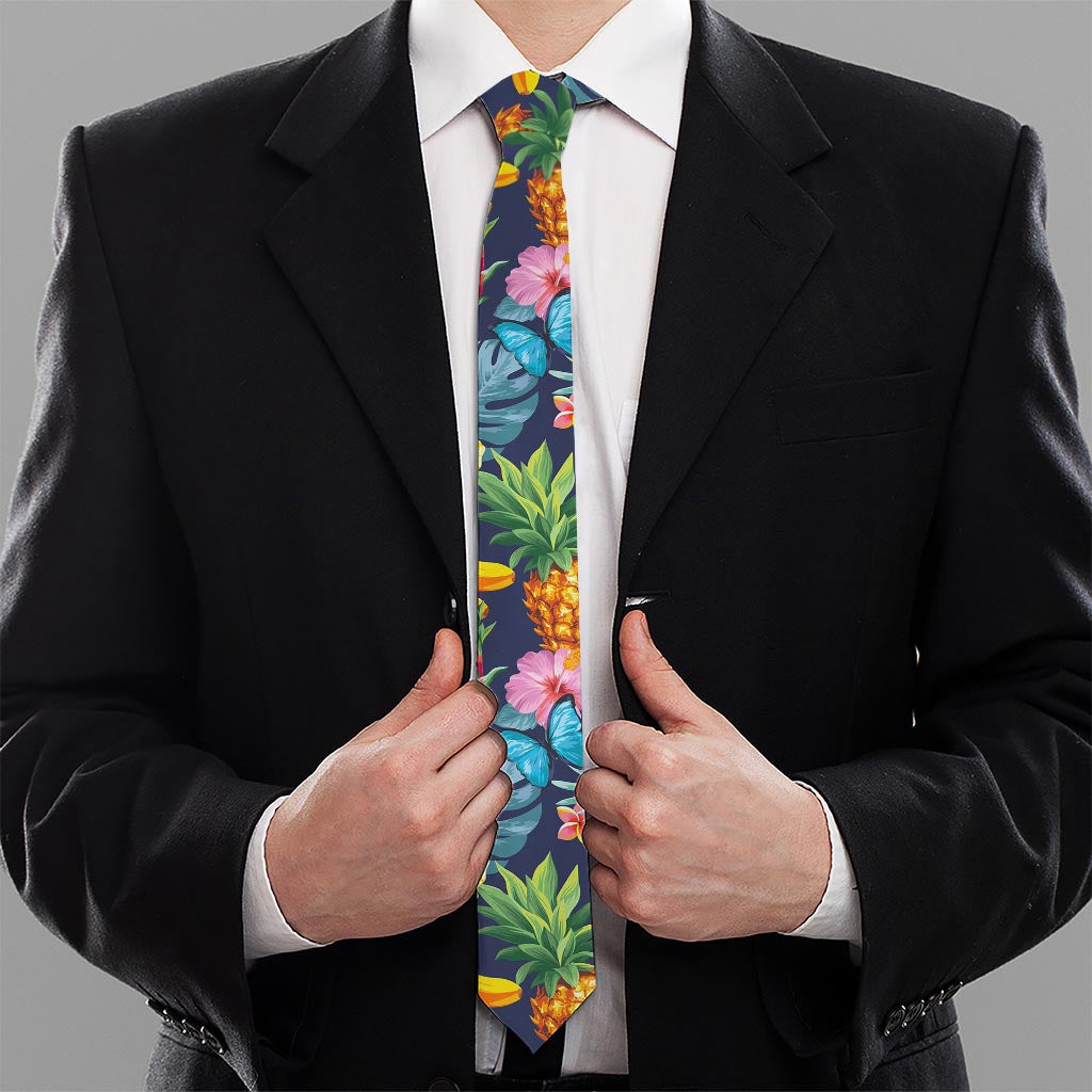 Aloha Tropical Fruits Pattern Print Necktie