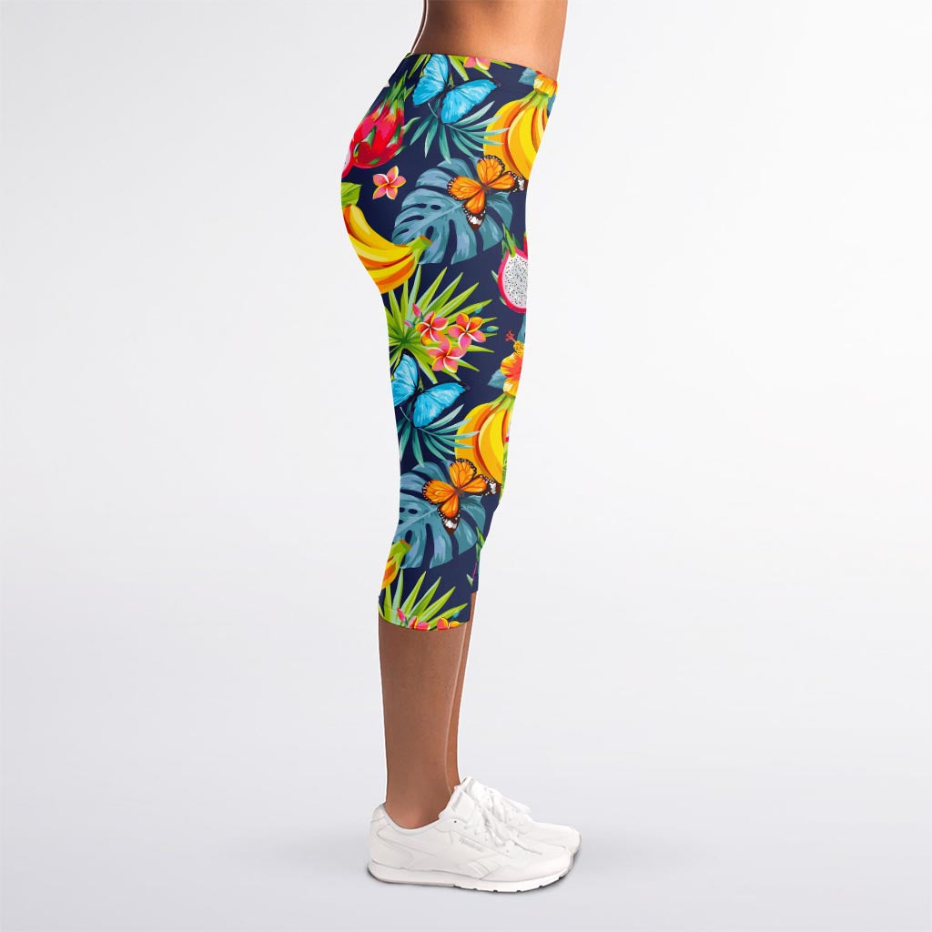 Aloha Tropical Fruits Pattern Print Women's Capri Leggings
