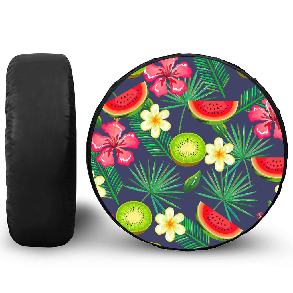 Aloha Tropical Watermelon Pattern Print Leather Spare Tire Cover