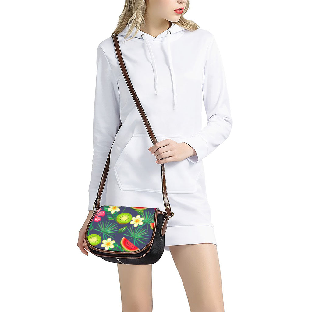 Aloha Tropical Watermelon Pattern Print Saddle Bag