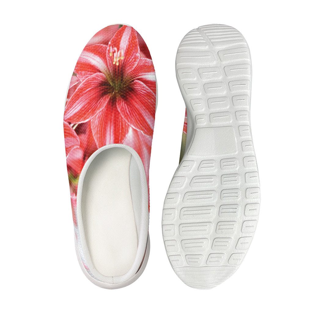 Amaryllis Flower Print Mesh Casual Shoes