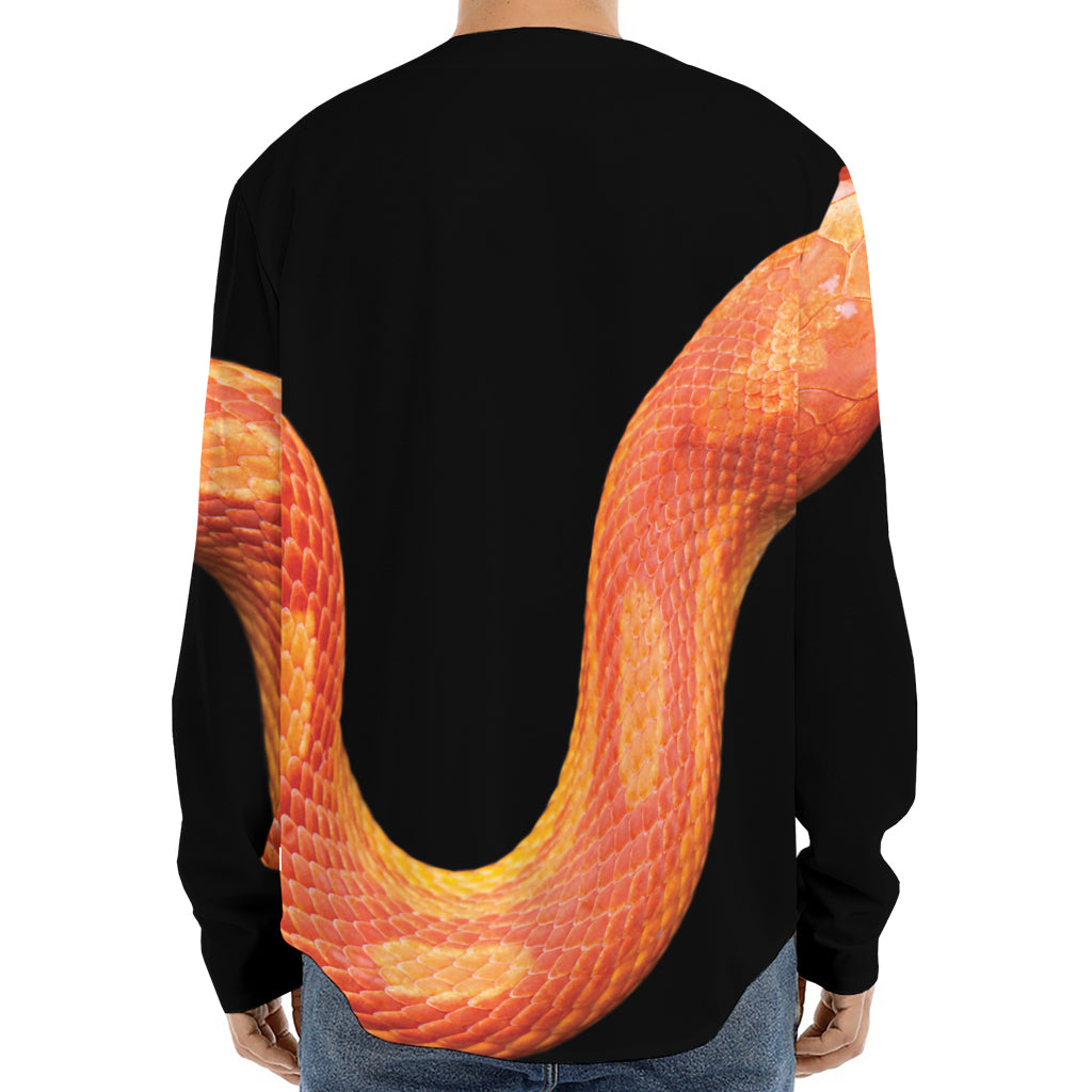 Amel Motley Corn Snake Print Long Sleeve Baseball Jersey
