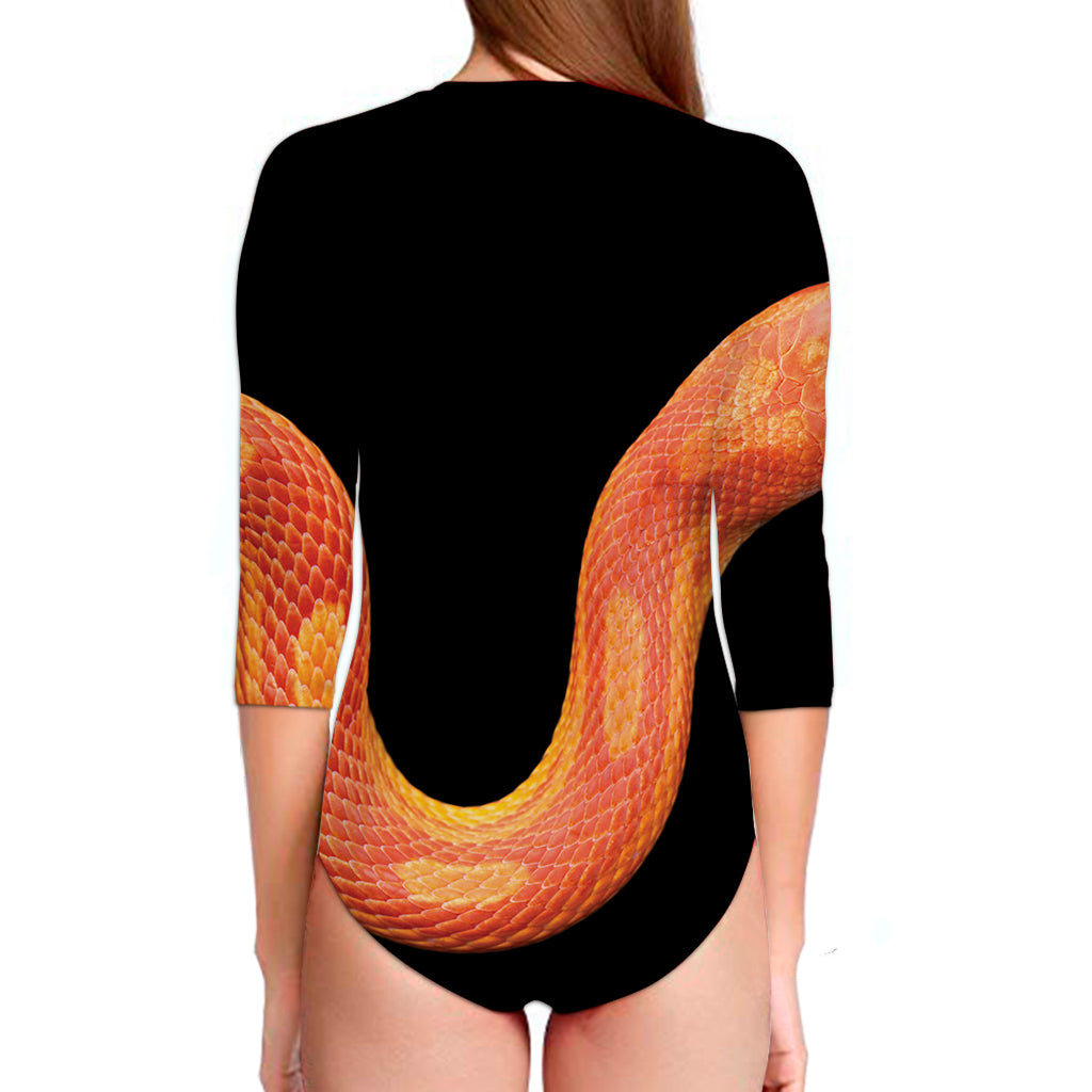Amel Motley Corn Snake Print Long Sleeve Swimsuit