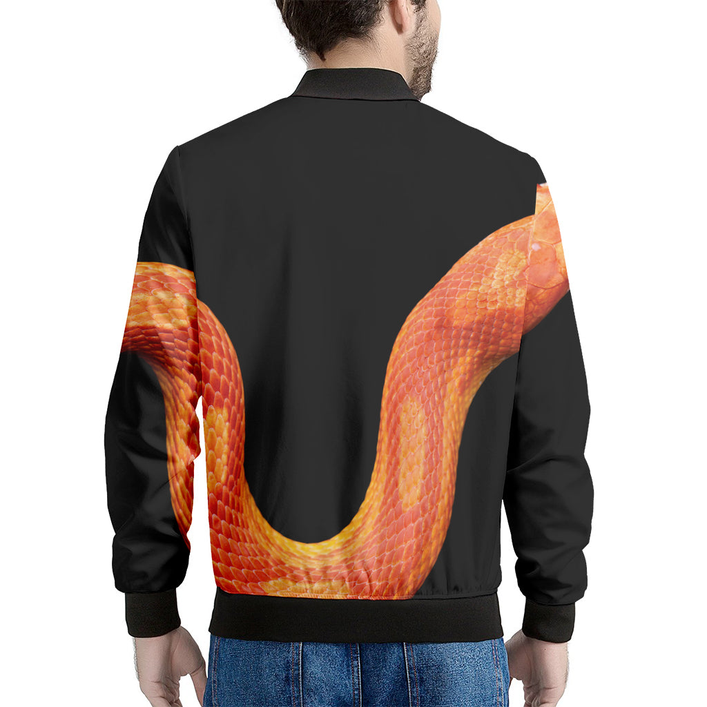 Amel Motley Corn Snake Print Men's Bomber Jacket