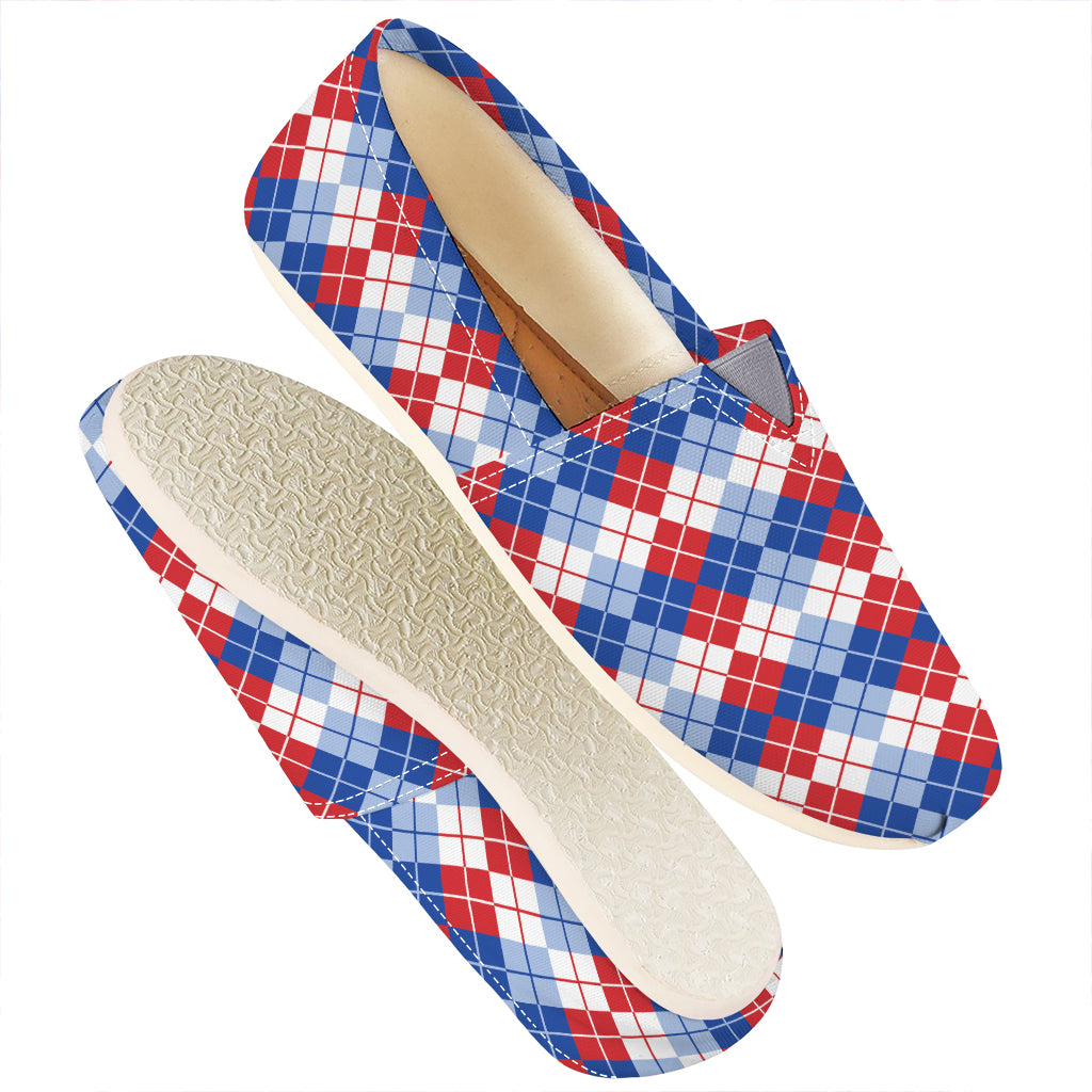 American Argyle Pattern Print Casual Shoes