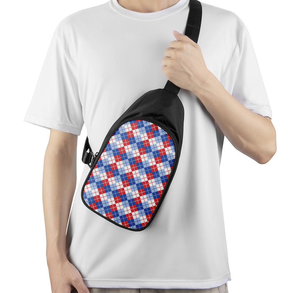 American Argyle Pattern Print Chest Bag