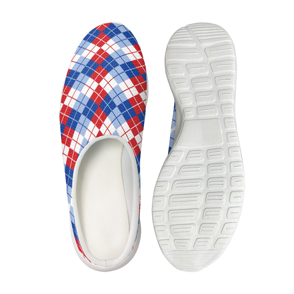 American Argyle Pattern Print Mesh Casual Shoes