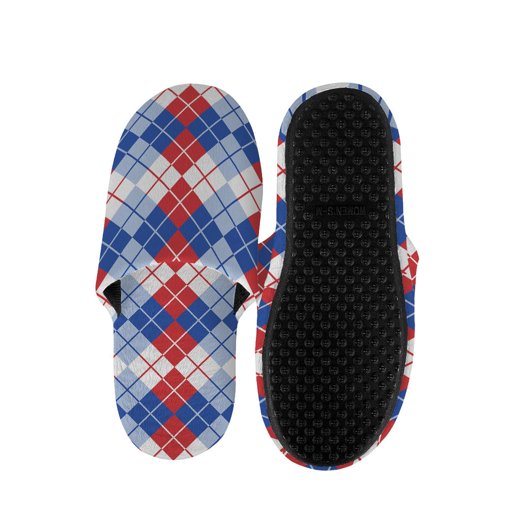 American Argyle Pattern Print Slippers
