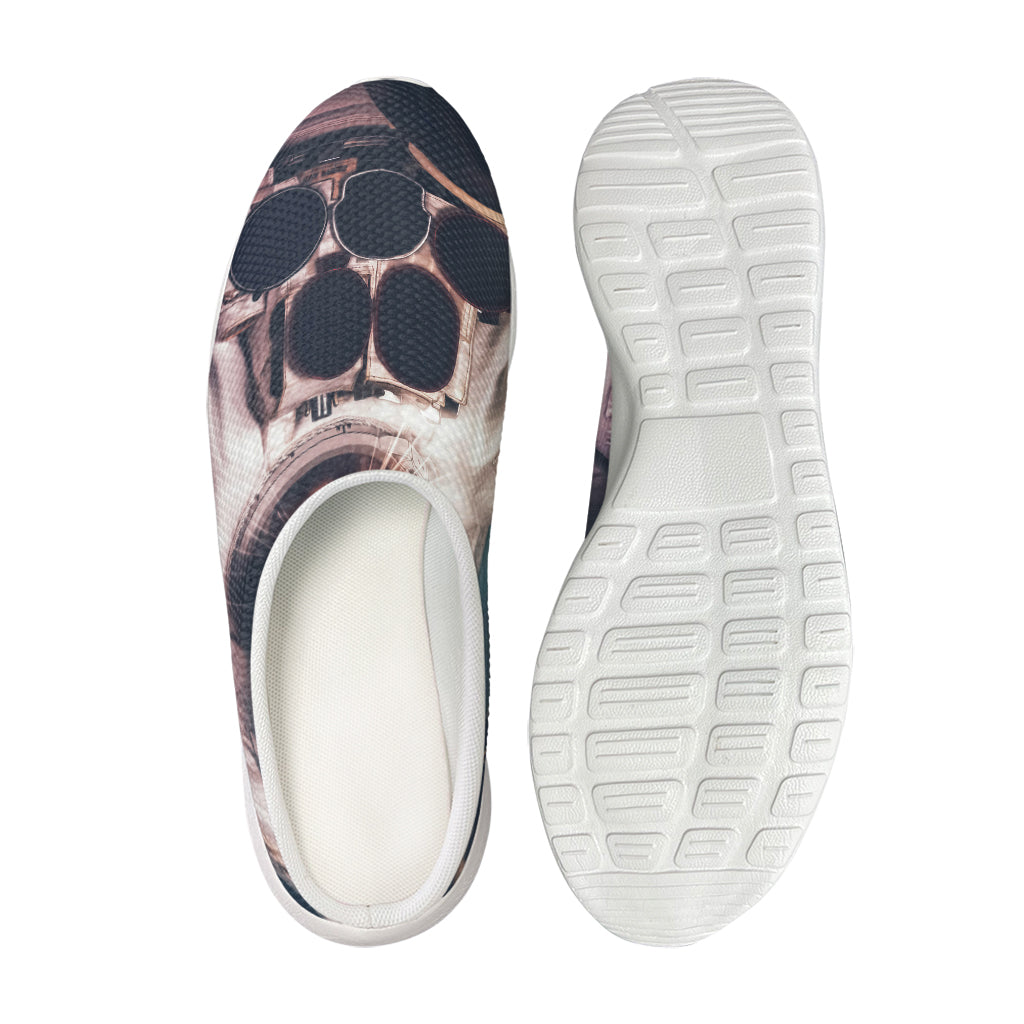 American Astronaut Cat Print Mesh Casual Shoes