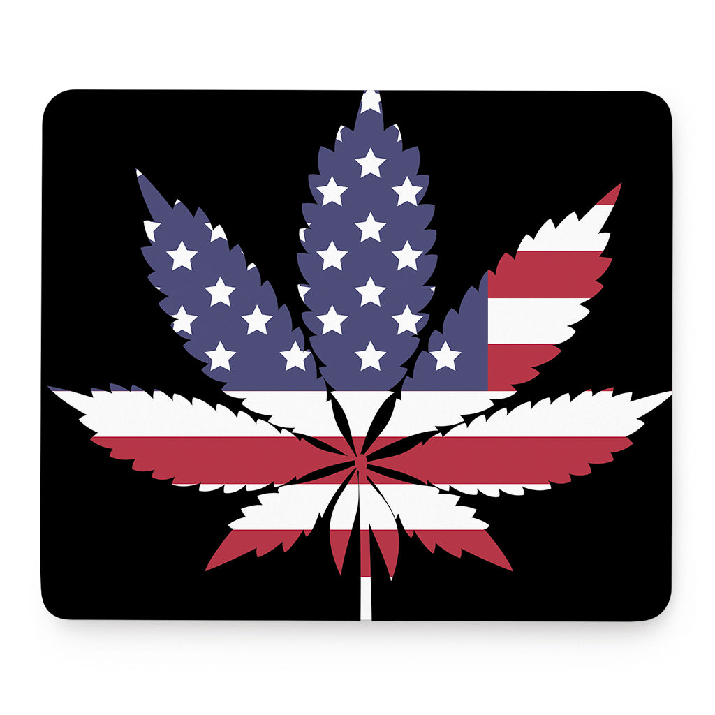 American Cannabis Leaf Flag Print Mouse Pad
