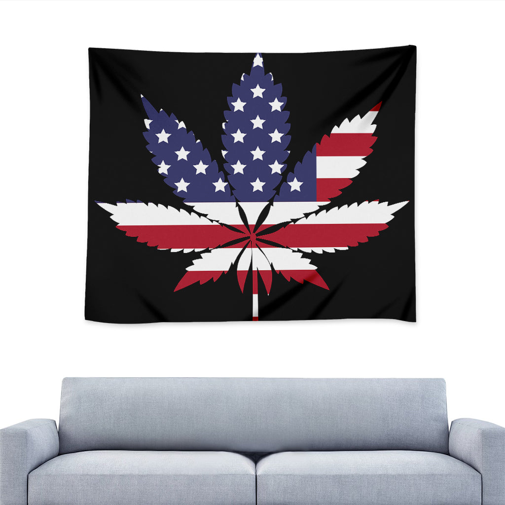 American Cannabis Leaf Flag Print Tapestry