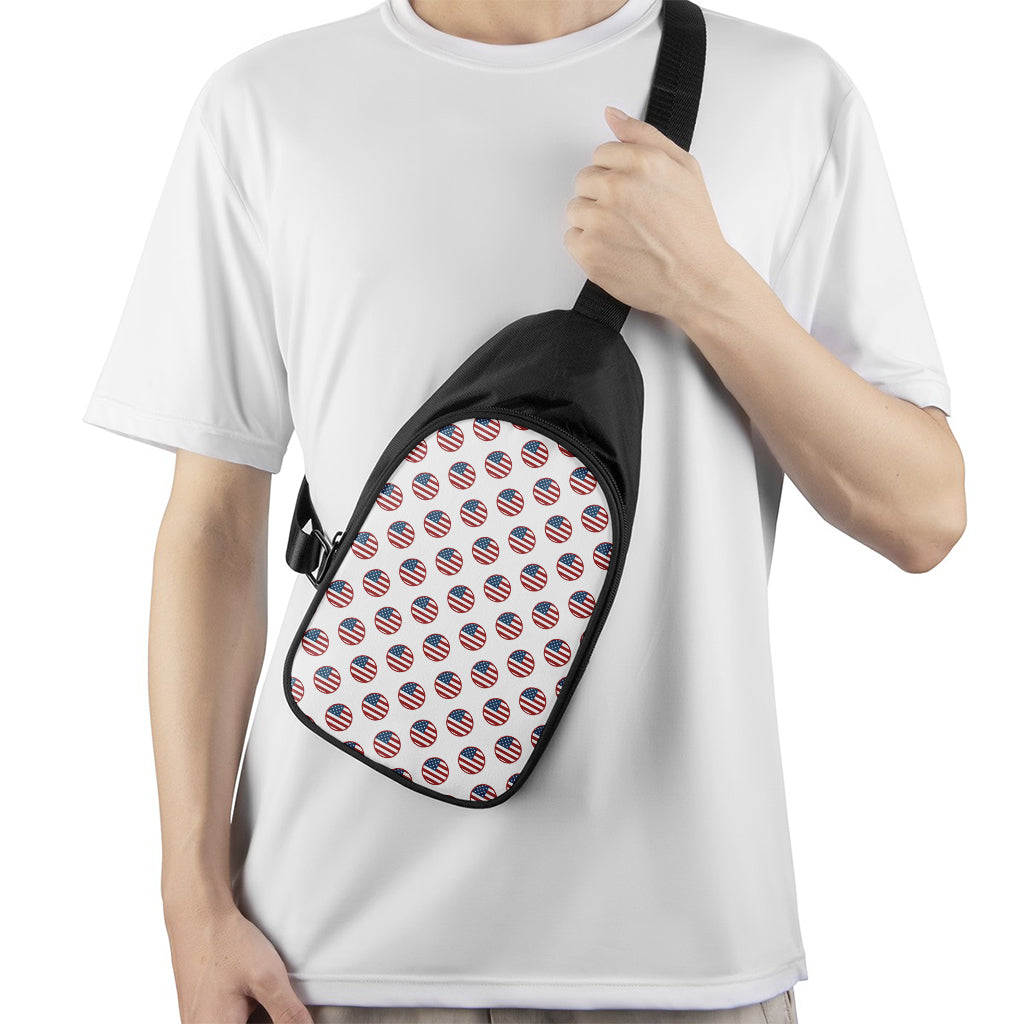 American Circle Flag Pattern Print Chest Bag